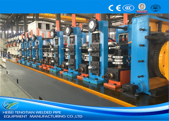 ERW60 máquina de tubos industriais azul cor de alta frequência quadrado tubo de moagem