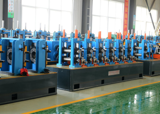 Linha de produção de alta velocidade da tubulação de aço para os tubos da mobília do carbono diâmetro da tubulação de 21 - de 63mm