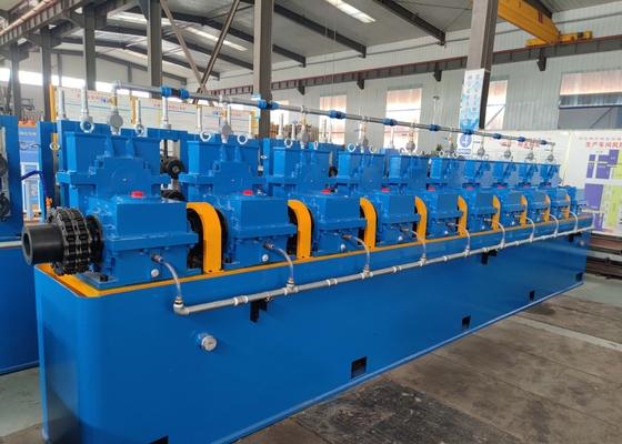 Linha de produção de tubos de aço de carbono de alta frequência azul de 90 m/min