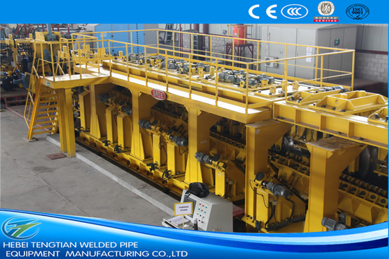 Large Size Yellow ERW Round Shape High Frequency Welded Pipe Mill Max 25m / Min Velocidade