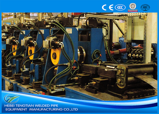 Máquina de tubos de aço carbono azul 150 * 150mm Tubo ajustável Quadrado Tubo Mill