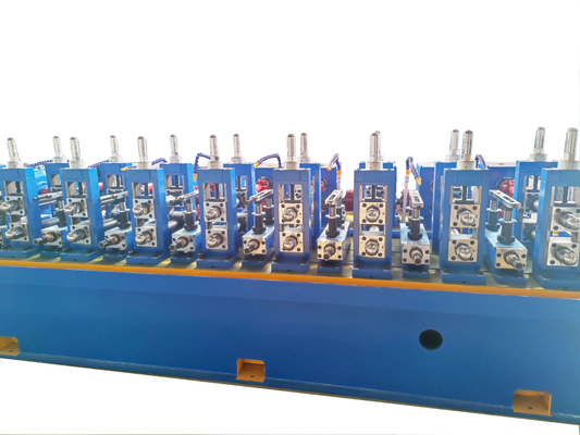 Máquina de fabricação de tubos de aço de soldadura ERW durável com polir tubos de cor azul