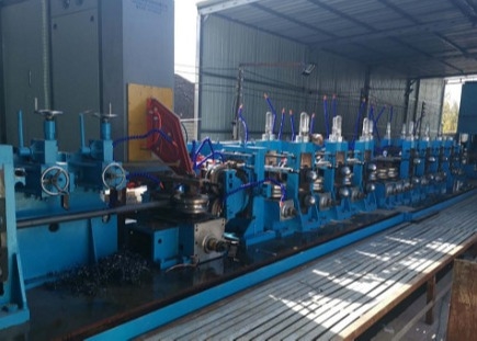 Linha de produção da tubulação de aço do ISO Hfw de Hg50 100m/Min